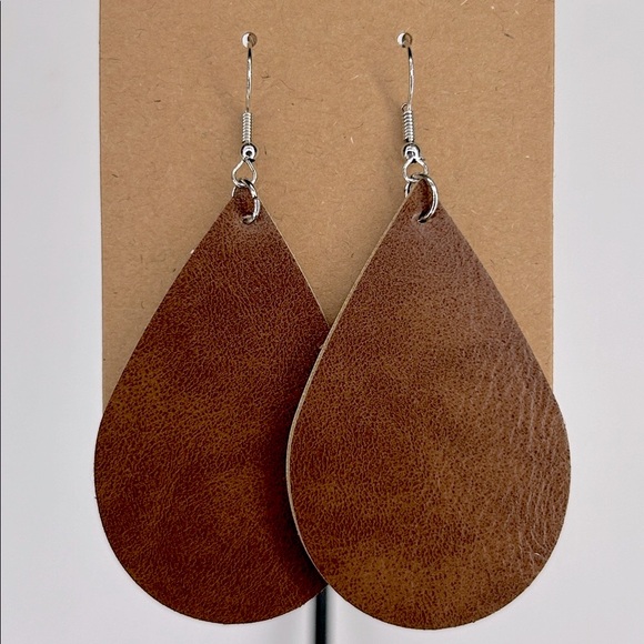 Handmade Jewelry - Faux Leather Dangle Earrings  Fashion Jewelry